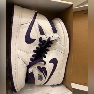 Nike White and Purple Sneakers